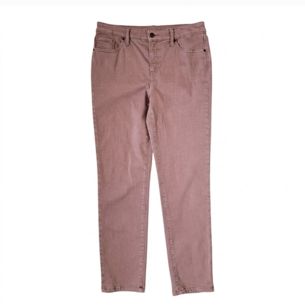 1 Chico's So Slimming Girlfriend Slim Leg Ankle Jeans Taupe Brown